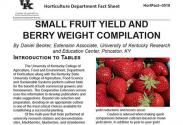 First page of fact sheet Small Fruit Yield and Berry Weight Compilation