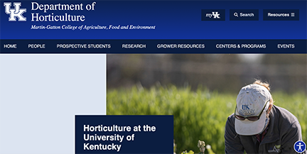 New UK Department of Horticulture website home page