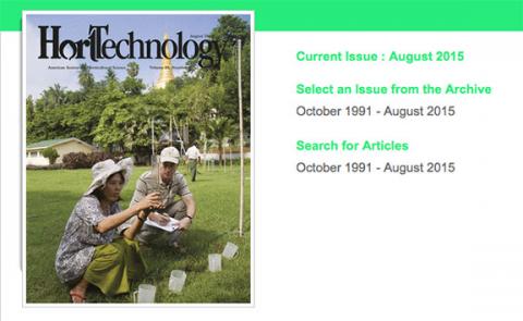 HortTechnology August 2015 issue