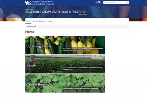 Vegetable Crops Extension & Research website home page