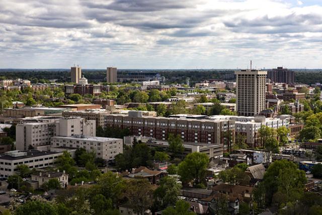 drone view image of north campus