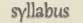 syllabus